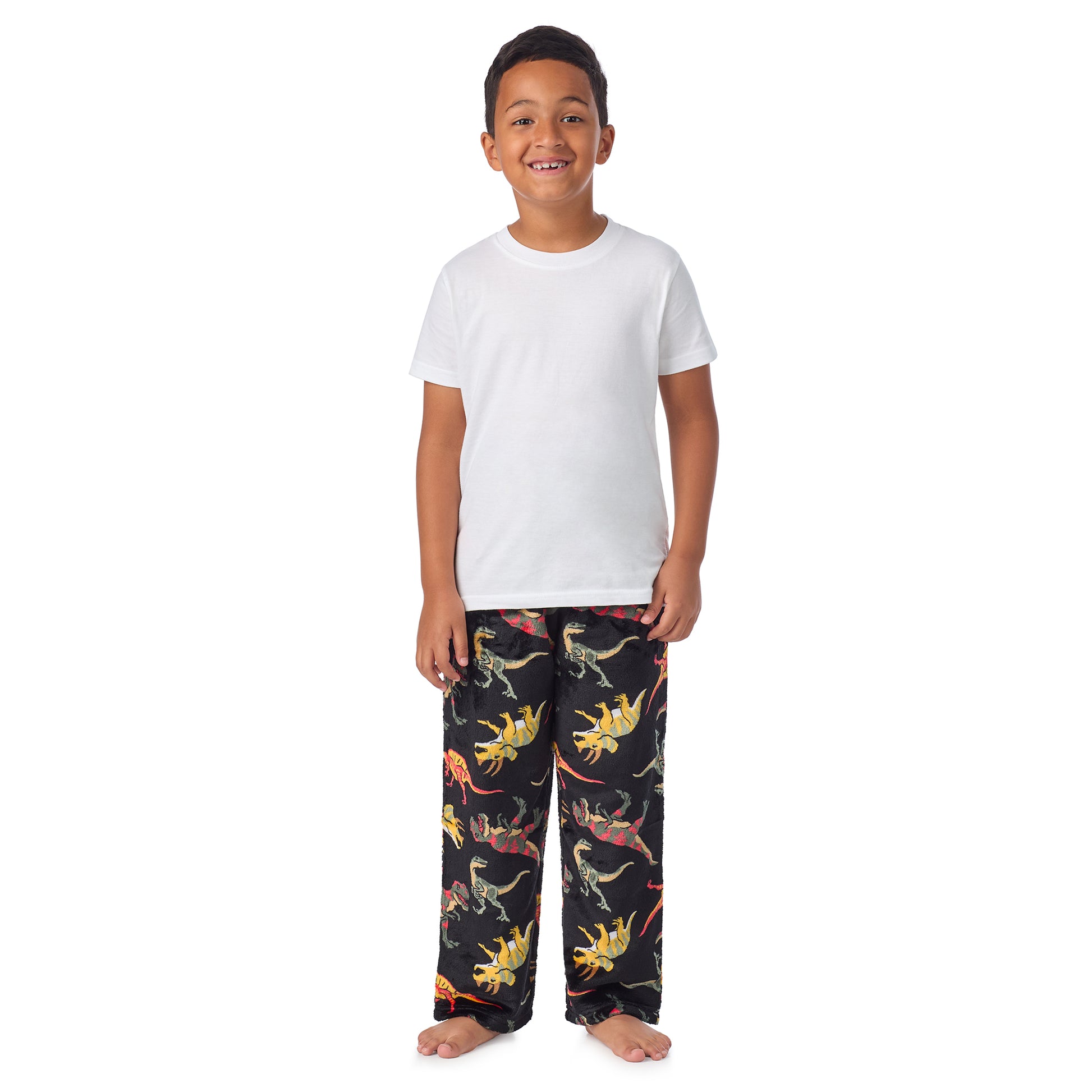Jurassic Jungle;@A boy wearing 2 Pack Fuzzy PJ Pants 