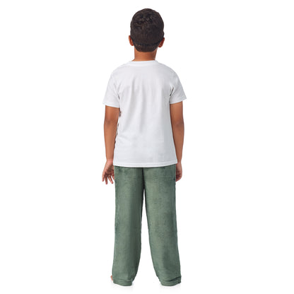 Jurassic Jungle;@A boy wearing 2 Pack Fuzzy PJ Pants with Eye Mask