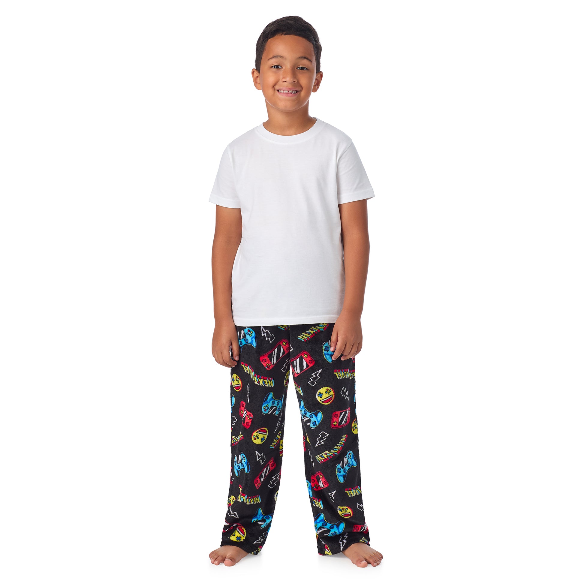 Power-up Blue;@A boy wearing 2 Pack Fuzzy PJ Pants