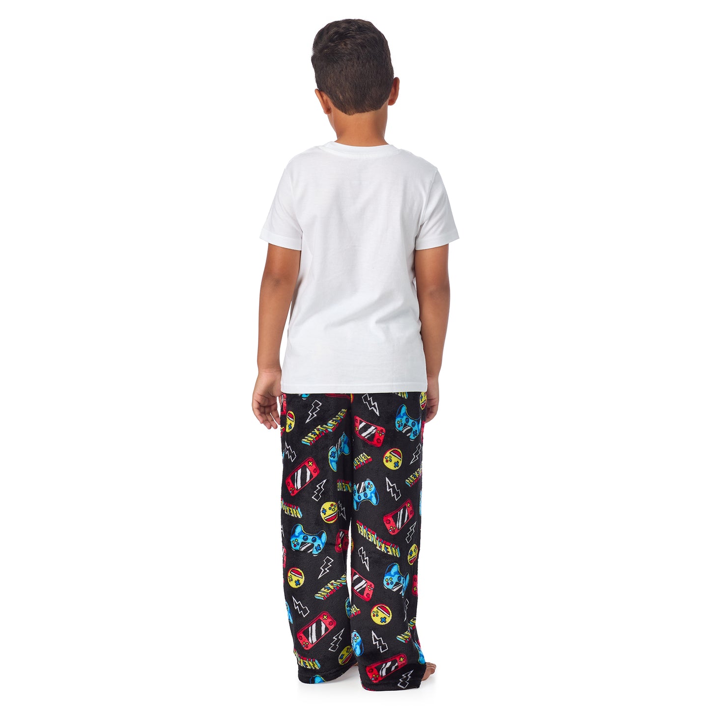 Power-up Blue;@A boy wearing 2 Pack Fuzzy PJ Pants 