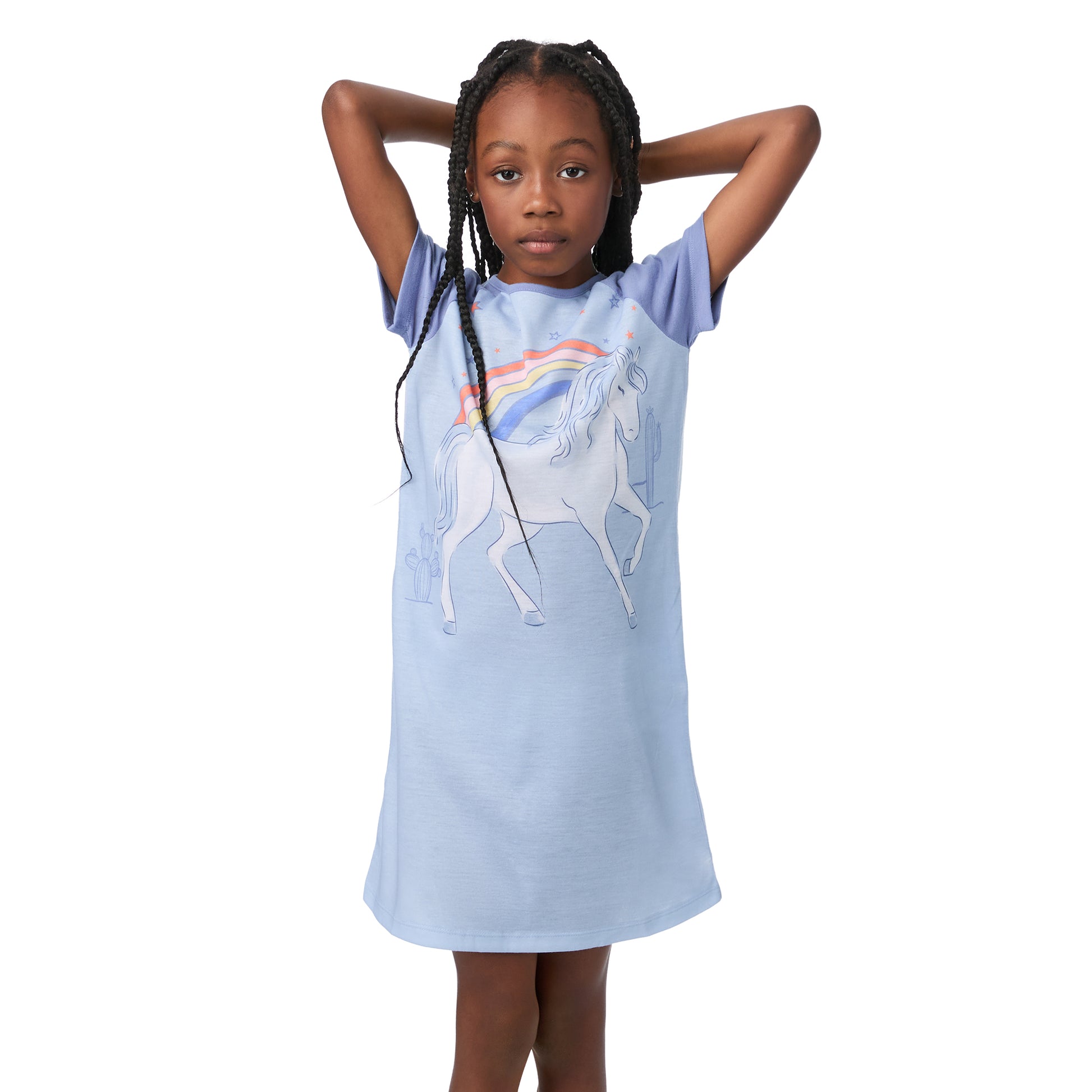 Simply Magical;@A girl is wearing Simply Magical Short Sleeve Nightgown