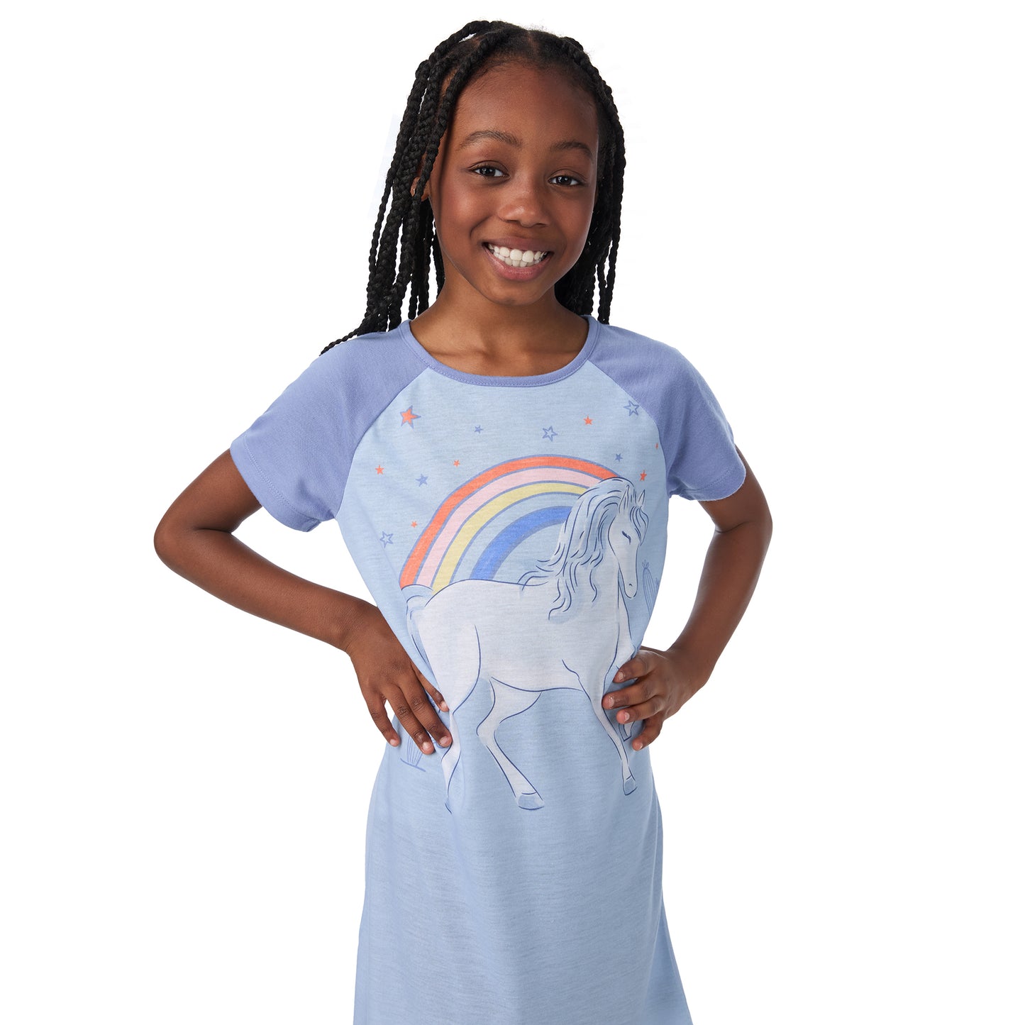 Simply Magical;@A girl is wearing Simply Magical Short Sleeve Nightgown
