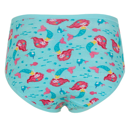 Ocean Princess Pack;@A Girls Cotton Brief Underwear 6-Pack in Ocean Princess Pack
