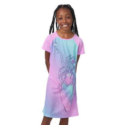 Simply Magical;@A girl is wearing Simply Magical Short Sleeve Nightgown