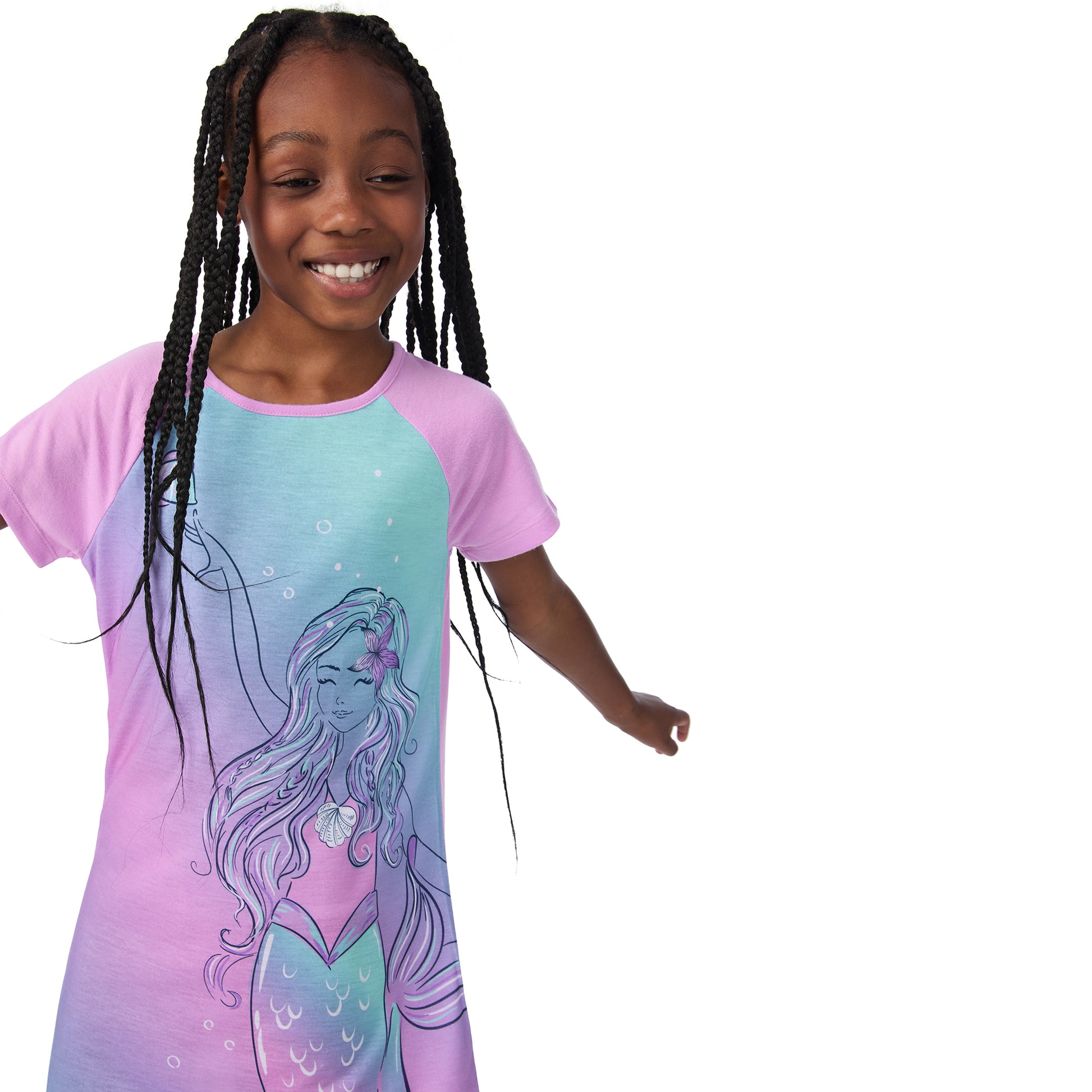 Simply Magical;@A girl is wearing Simply Magical Short Sleeve Nightgown
