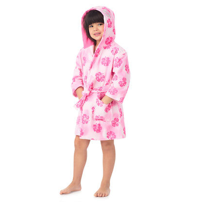 Hibiscus;@A Girls 3D Character Hood Cotton Terry Cover Up