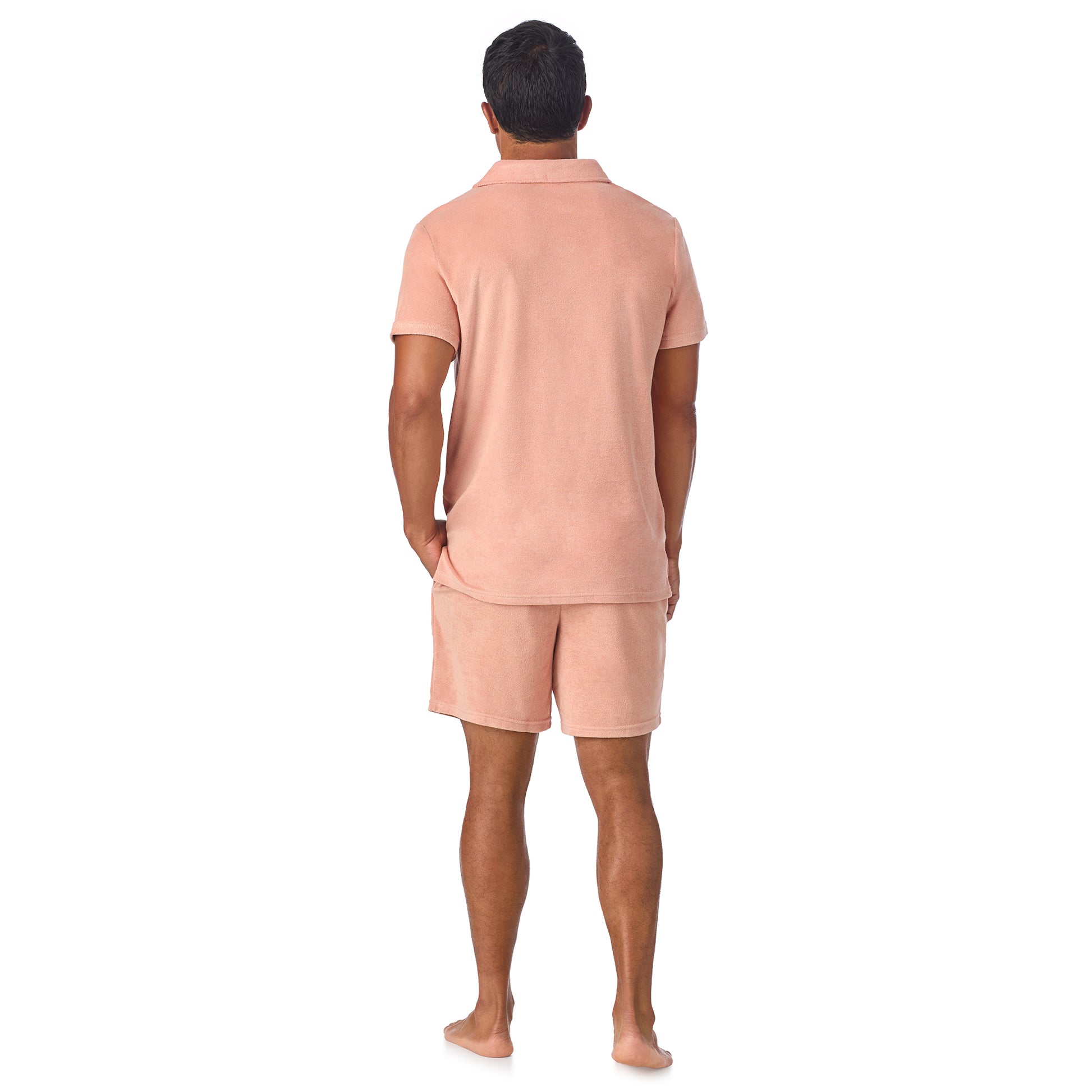 Georgia Peach;@A man wearing Terry Polo Short Set in Georgia Peach
