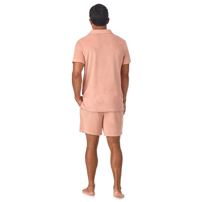 Georgia Peach;@A man wearing Terry Polo Short Set in Georgia Peach
