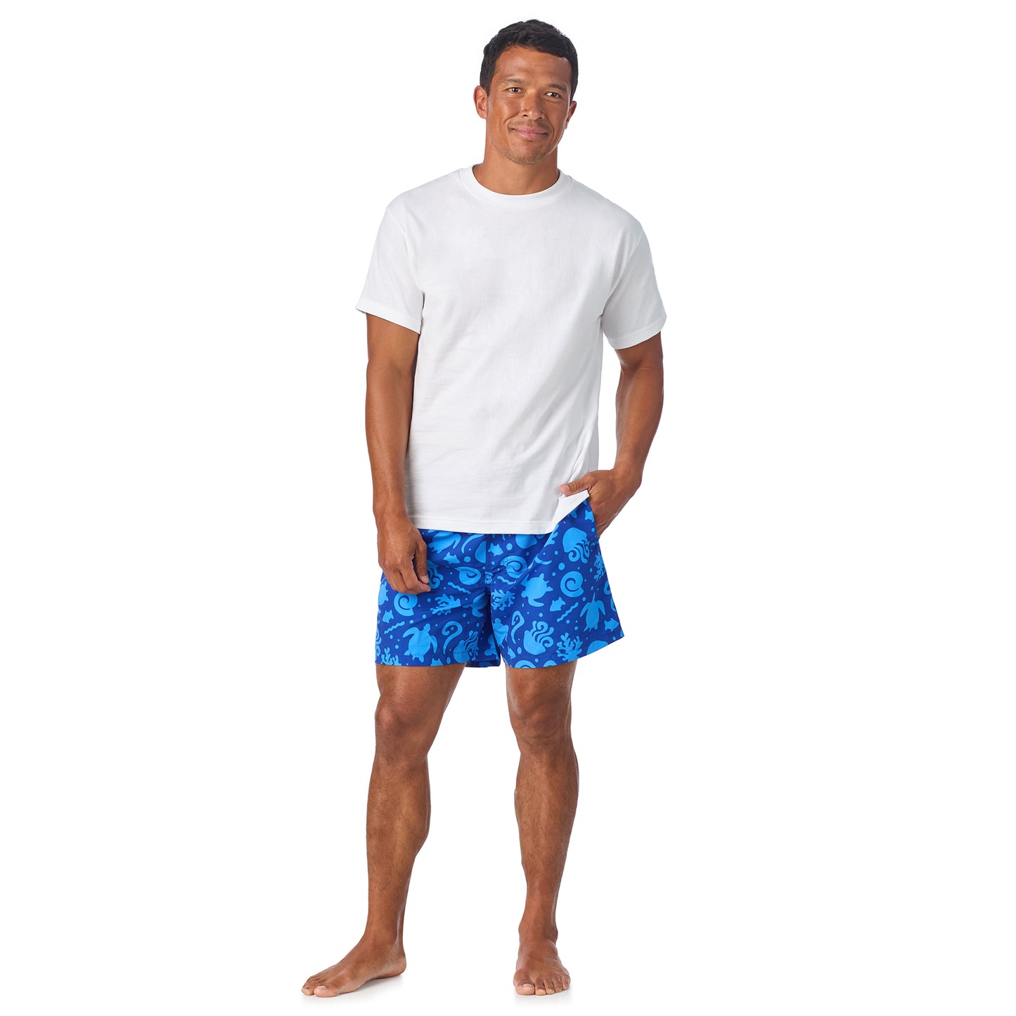 Deep Dive Navy;@A Man wearing Swim Trunk in Deep Dive Navy