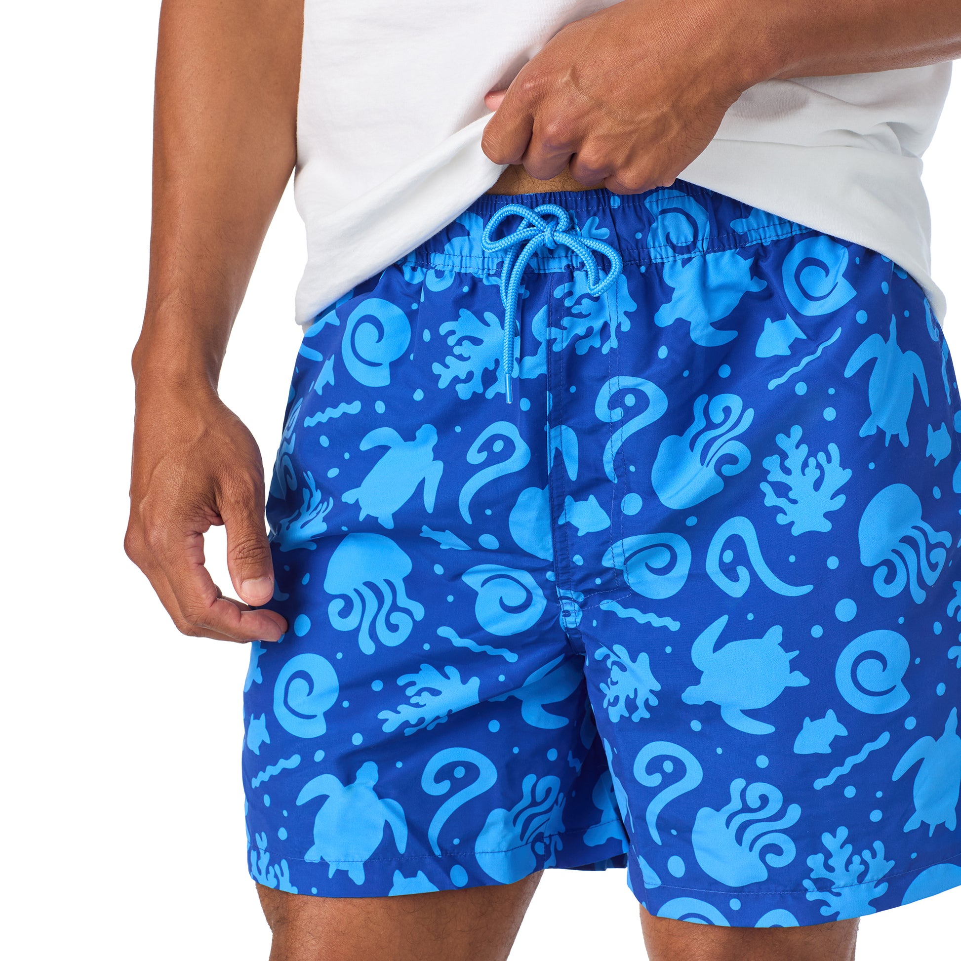 Deep Dive Navy;@A Man wearing Swim Trunk in Deep Dive Navy