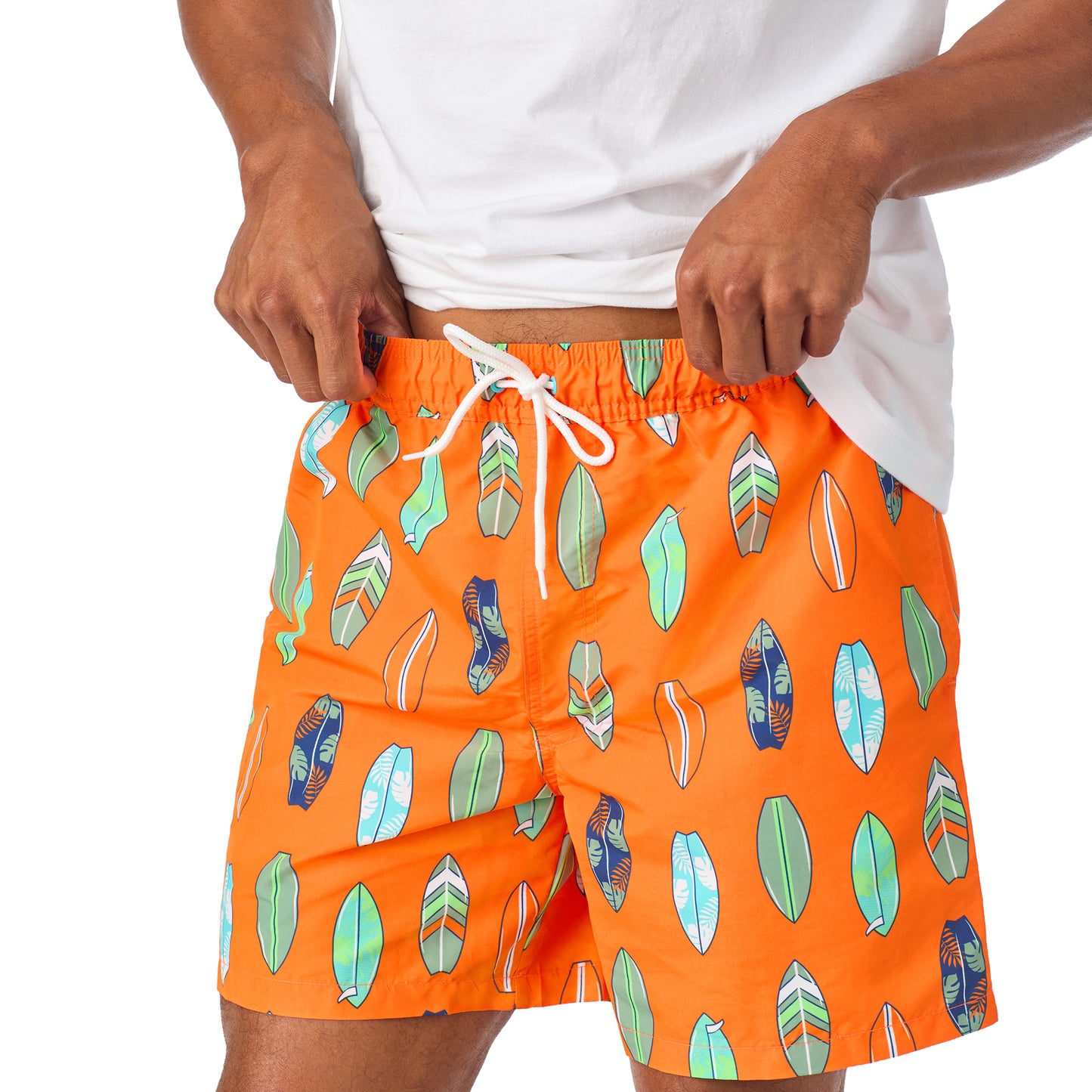 Coastal Tangerine;@A man wearing Swim Trunk in Coastal Tangerine
