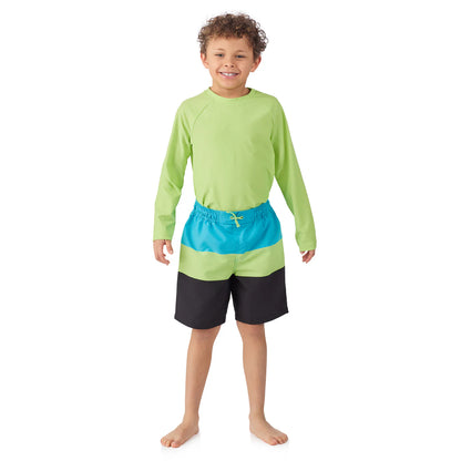 Boys Long Sleeve Rashguard & Swim Shorts Set