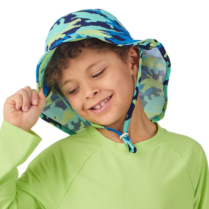 Gator Camo;@A boy wearing UPF 50 Sun Hat in Gator Camo
