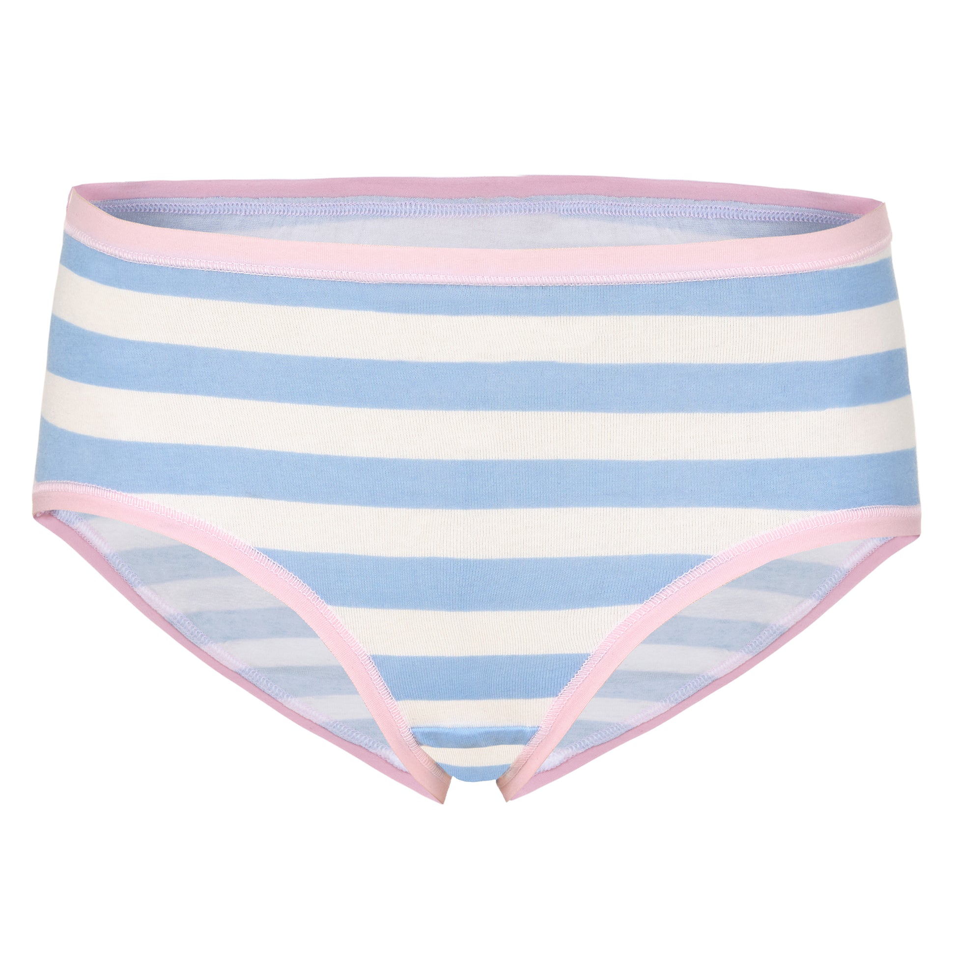Sugar Stripe Pack;@A Girls Cotton Brief Underwear 6-Pack in Sugar Stripe Pack
