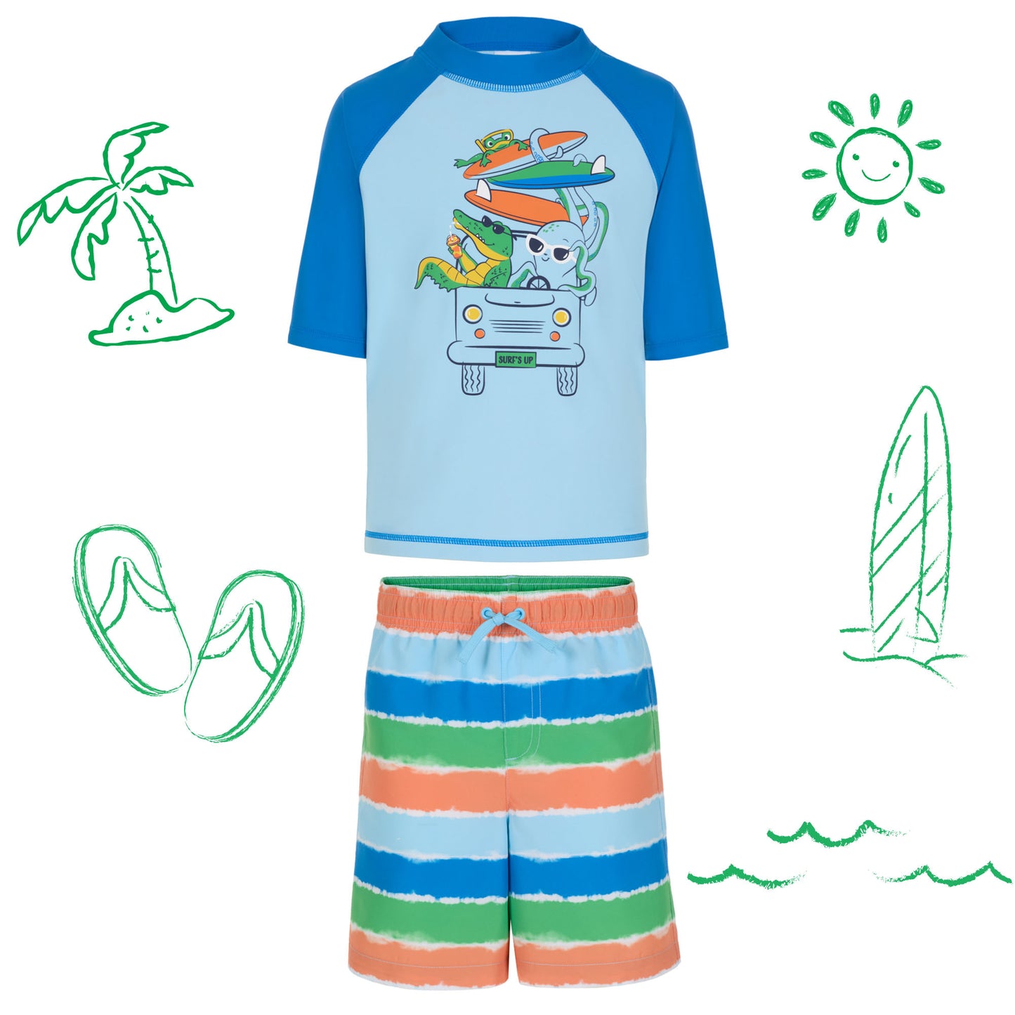 Boys' Short Sleeve Rashguard Set