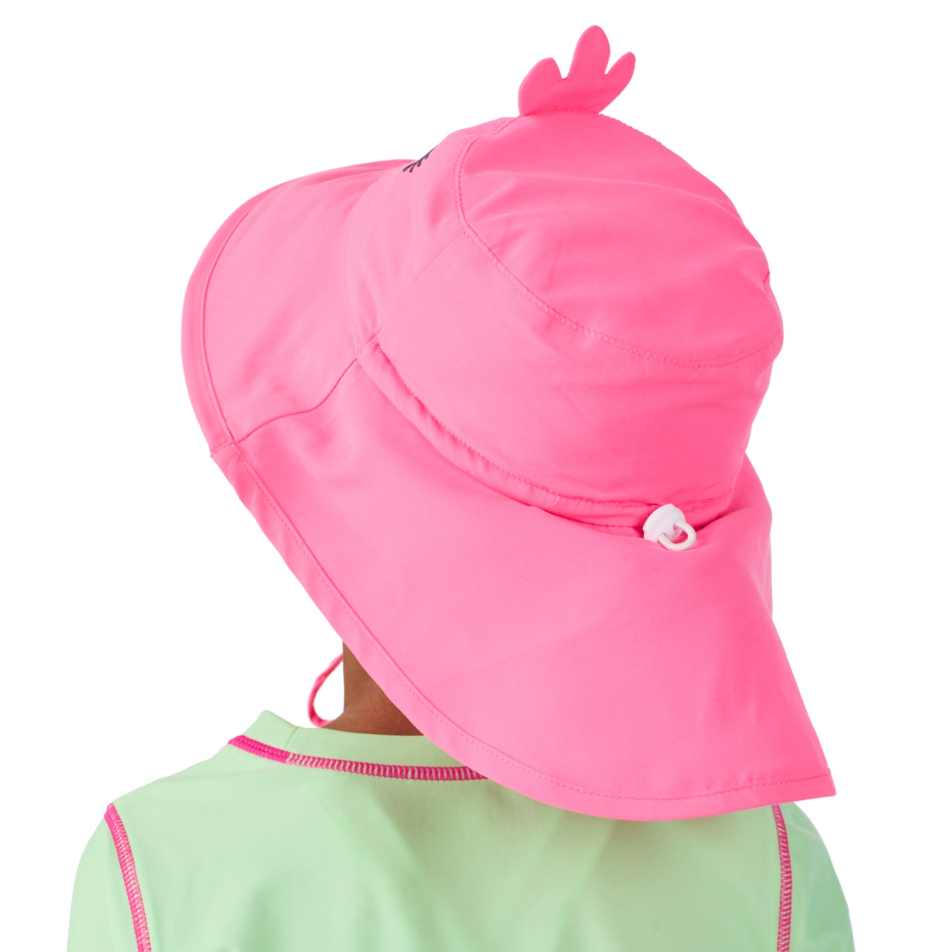 Freda The Flamingo;@A girl wearing UPF 50 Sun Hat in Freda the Flamingo