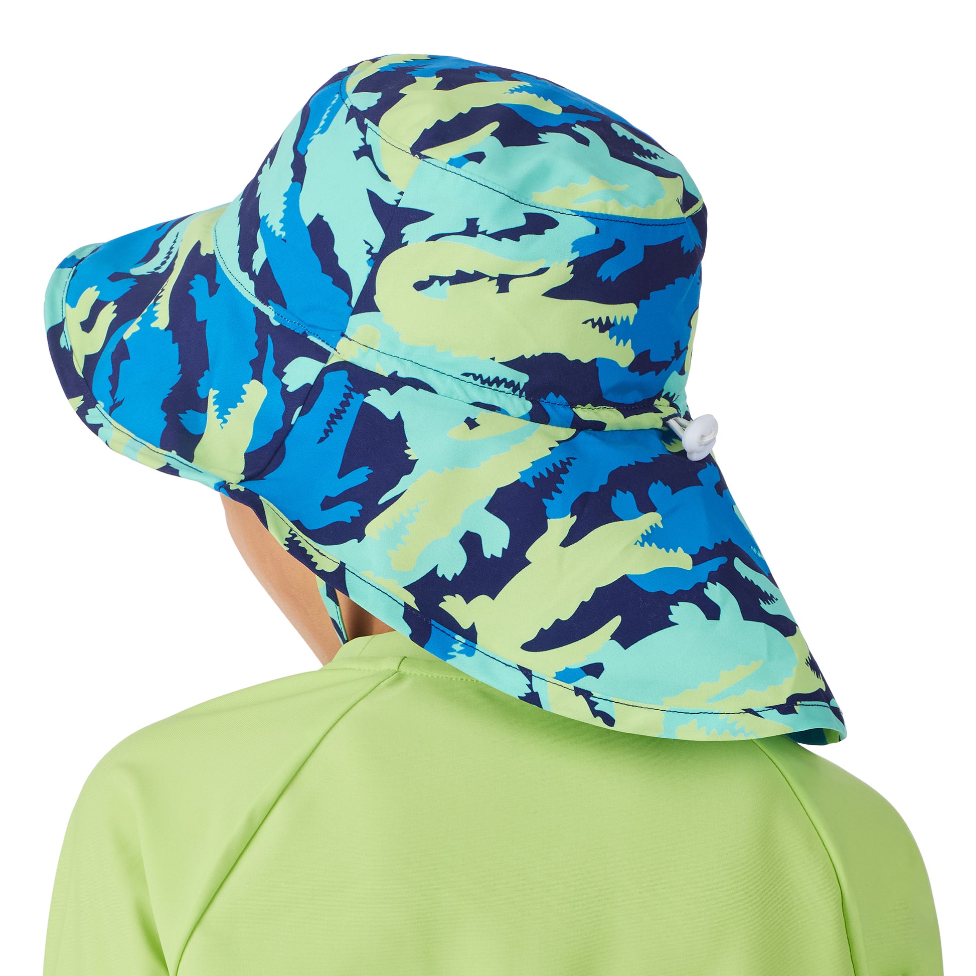 Gator Camo;@A boy wearing UPF 50 Sun Hat in Gator Camo
