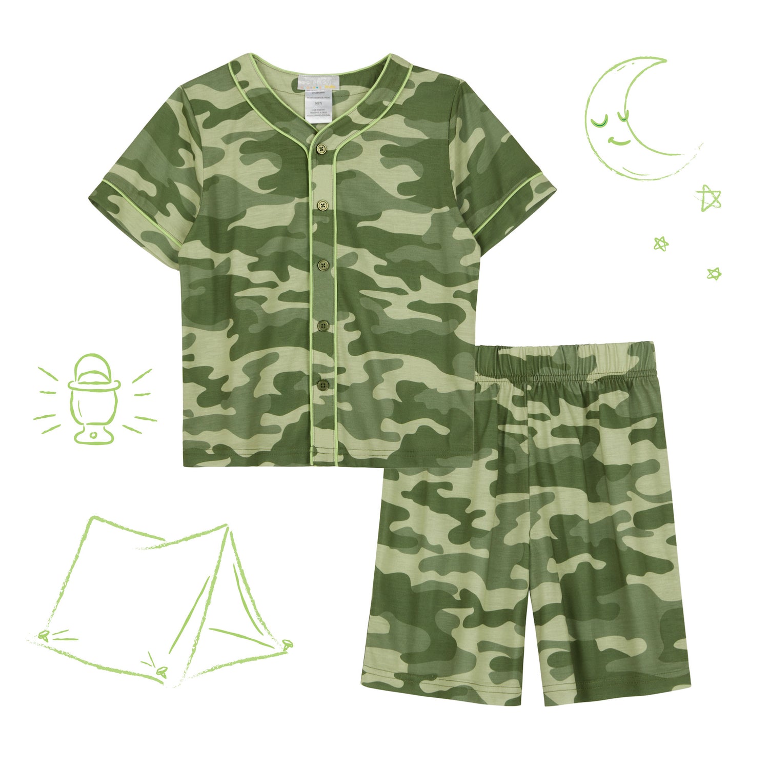 Camo; @A Sport Jersey Short Pj Set in camo print
