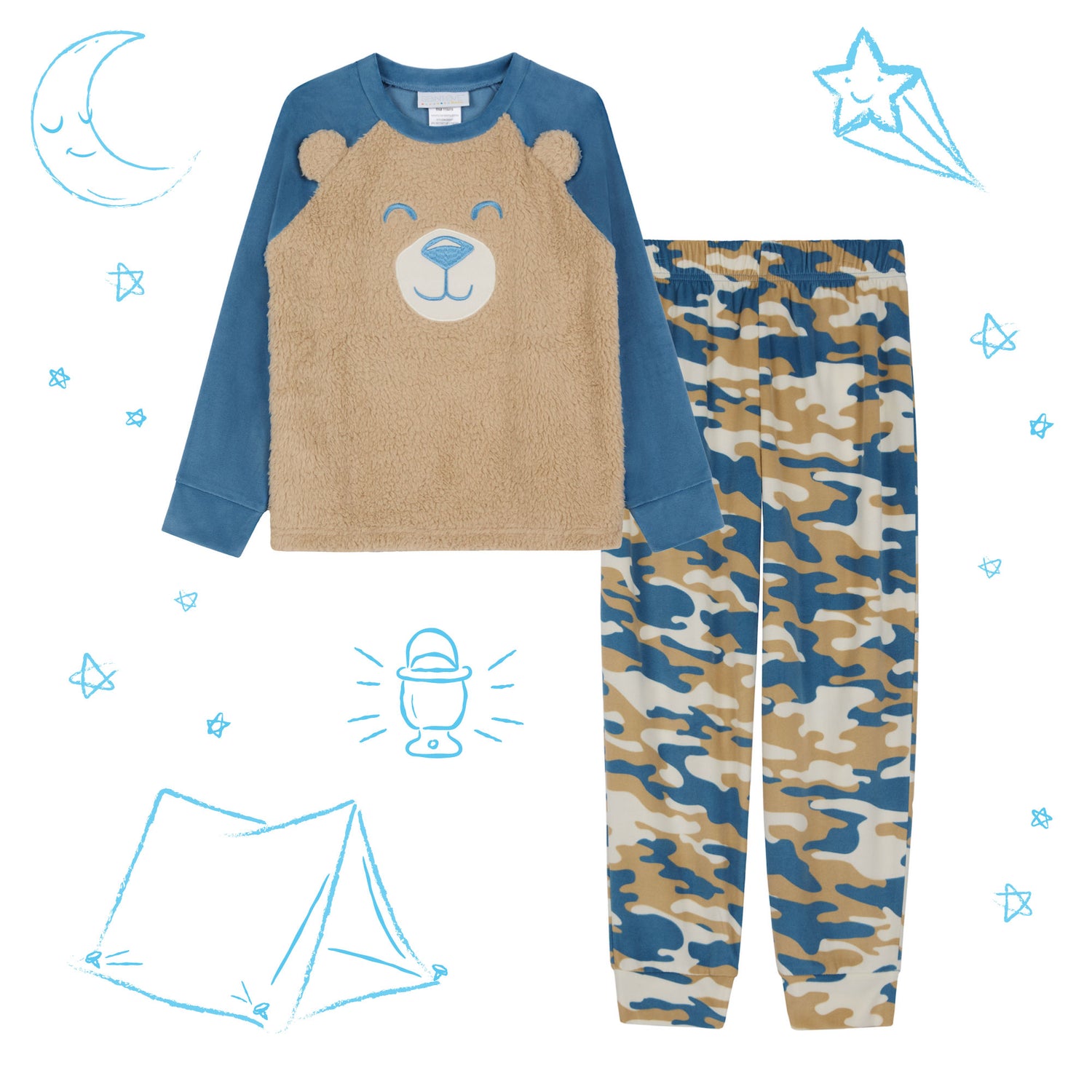 Bear; @A Soft Fleece Animal Pj Set