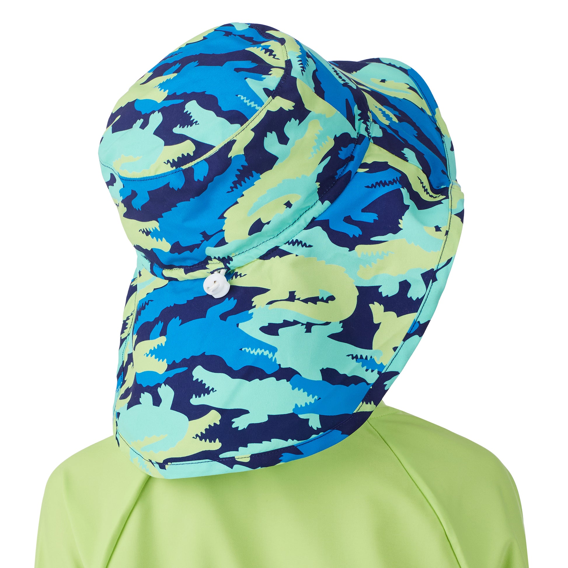 Gator Camo;@A boy wearing UPF 50 Sun Hat in Gator Camo
