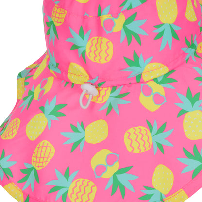 Pineapple Popstars Aqua;@A UPF 50 Sun Hat in Pineapple Popstars Aqua
