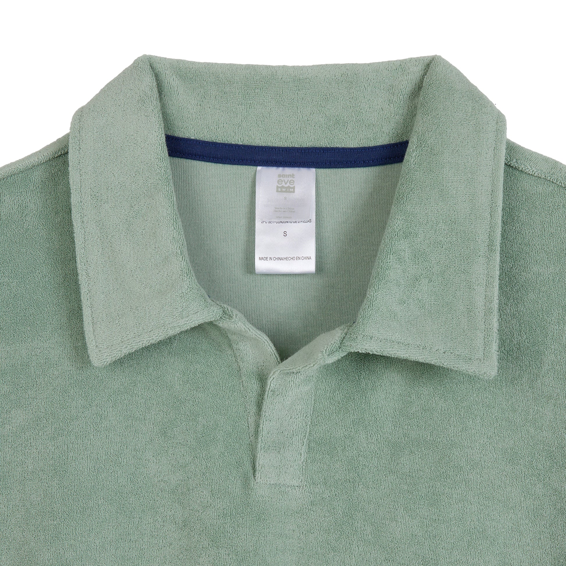 Savannah Moss;@A Men's Terry Polo Short Set in Savannah Moss
