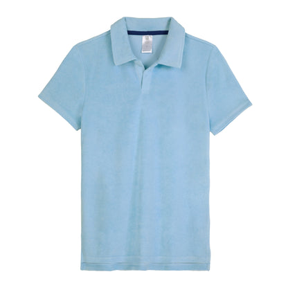 Malibu Tide;@A Men's Terry Polo Short Set in Malibu Tide
