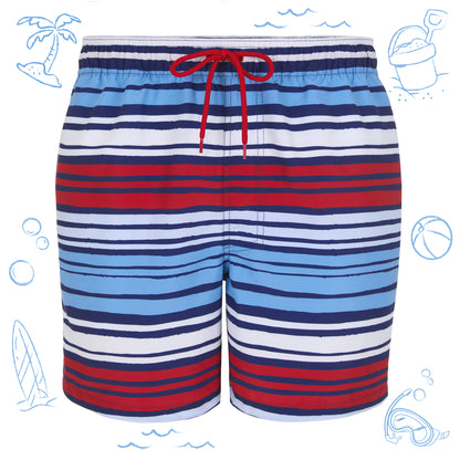 Set Sail Stripe;@A Men's Swim Trunk in Set Sail Stripe
