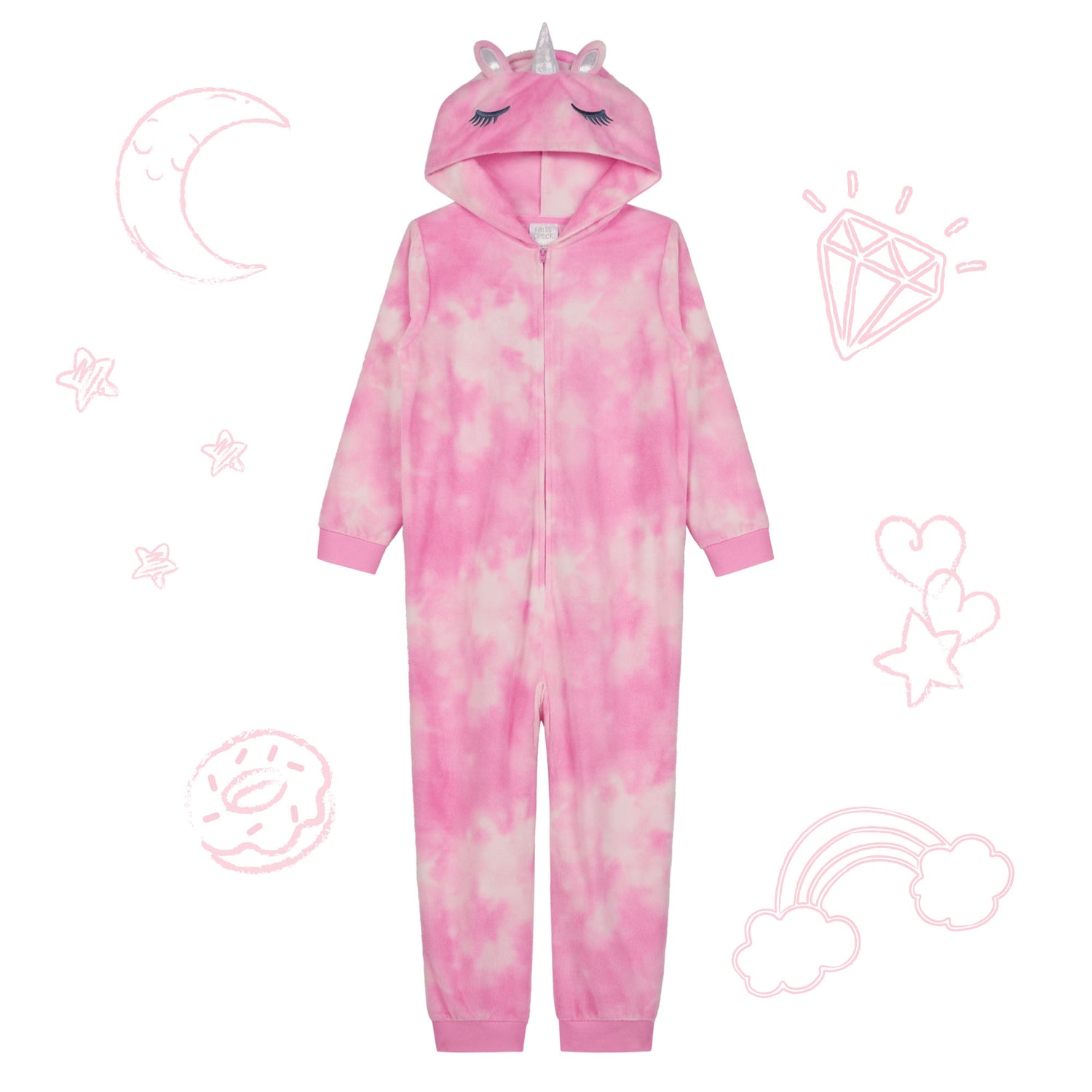 Unicorn;@A Fleece Hooded Animal Onesie